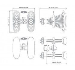 5+6GHz 90° 4x4 Asymmetrical Horn WB (AH90WB-4x4-SMA)