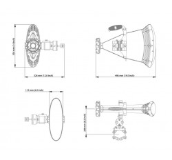 5+6GHz 45° Asymmetrical Horn WB (AH45WB)