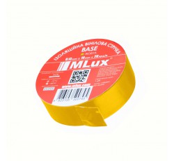 Виниловая изолента MLux BASE 19 мм х 20 ярда Желтая